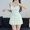 2点 送料無料 フリル スカート ノット ワンピース ギャザー フリル 水着 ローライズ キャミ クロップ丈 ハイウエスト カジュアル カットアウト リボン フレアスカート リボン フリル レディース ビキニ 6色 ノースリーブ パンツ付き 上下