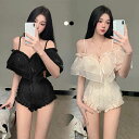 着痩せ ワンピース 腹見せ リゾート 体型カバー 韓国ファッション セクシー フリル付き 大人 オフショルダー レディース ビーチウエア 魅力的 韓国風 ビーチ 海 ビキニ 可愛い 10代/20代/30代/40代 暑さ対策 スイムウェア おしゃれ 水泳 個性 遊園地 水着