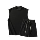 ノースリーブ ショートパンツ 短パン ハーフパンツ ウェア ビッグシルエット L 薄手 XL XL バスケットボール XL 春夏 カットソー ノースリーブ tシャツ タンク M ワッフル メンズ アップ スポーツ 上下 スウェット