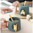 柴犬 陶器 かわいい おしゃれ 犬 誕生日 ギフト 蓋付き イヌ マドラー付き ml マグカップ コップ 北欧 大きい フタ付き プレゼント 記念日 保温 おも...
