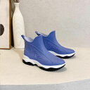 配色 レインブーツ レディース メンズ 完全防水 防水 レインシューズ 厚底 男女兼用 ショートブーツ 滑らない 雨 雪 長靴 軽量 ショート丈 ラバーブーツ ...