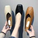 vカット フラットシューズ スクエアトゥ パンプス フラットシューズ レディース ぺたんこ 歩きやすい バレエシューズ フラットパンプス 軽量 痛くない フォー...