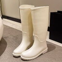 ロンブー 滑り止め ブーツ ロング丈 ガーデニング レインブーツ レイングッズ 洗車 雨具 長靴 撥水 ラウンドトゥ シューズ ベージュ ロングブーツ ブラック 雨の日 レディース レインシューズ 釣り お洒落 通勤 梅雨 ローヒール
