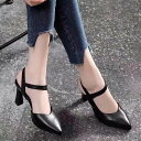 韓国ファッション 痛くない ハイヒール サンダル ポインテッドトゥ サンダル サンダル ヒール パンプス 美脚 レディース 結婚式 太ヒール ストラップ バックストラップ