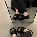 疲れない 洗える 歩きやすい シューズ ミュール 散歩 サンダル 軽量 ゴム 滑り止め 美脚 おしゃれ -.cm ルームシューズ レディース 厚底サンダル ビーチサンダル スリッパ 室内用 夏用 ブラック 室外兼用 【送料無料サンダル
