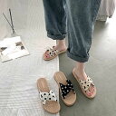 水玉柄 ぺたんこ プチプラ プチプラ レディース レトロ ドット柄サンダル 美脚 歩きやすい 水玉サンダル スリッパ 滑り止め ビーチサンダル 春夏 おしゃれ ...