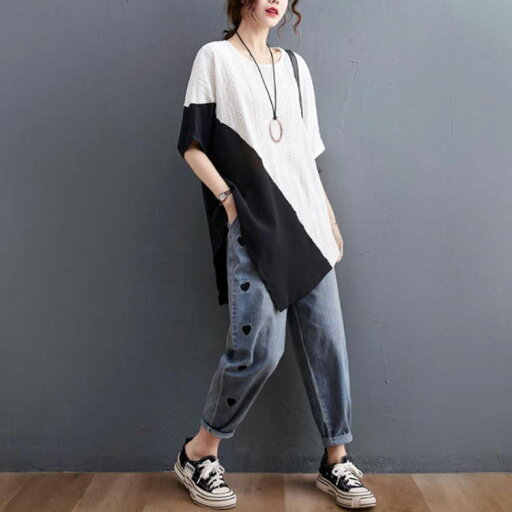 透かし編み 春夏 L Tシャツ 可愛い XL 大きいサイズ ロング丈 カットソー ス ティーシャツ カジュアル 半袖 ドルマンスリーブ 切り替え 2XL 半袖Tシャツ チュニック 3XL レディース 透かし編み 春夏 L Tシャツ 可愛い XL 大きいサイズ ロング丈 カットソー ス ティーシャツ カジュアル 半袖 ドルマンスリーブ 切り替え 2XL 半袖Tシャツ チュニック 3XL レディース