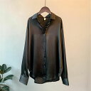 50代 大人 レディース オシャレブラウス 20代 秋 大きいサイズ ス 30代 ブラウス シルク風 長袖ブラウス 通勤 40代 オフィスブラウス ゆったりシャ...