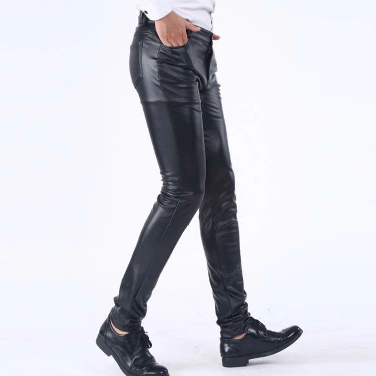 フェイクレザー PU ロックパンツ 革パンツ レザー 春 レザーパンツ スキニー ライダースパンツ レザーパンツ 革パン パンツ レザーパンツ バイク メンズファッション