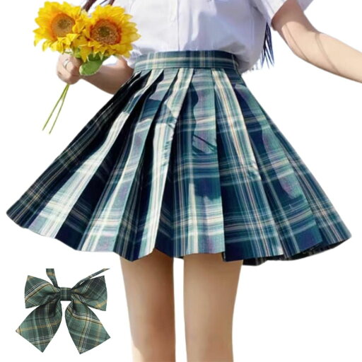 リボン付き 点 女子高生 チェック柄 プリーツスカート スクールスカート 制服 JK 制服スカート JKスカート スカート リボン付き 点 女子高生 チェック柄 プリーツスカート スクールスカート 制服 JK 制服スカート JKスカート スカート