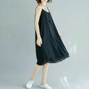 夏 ロング丈 インナーワンピース ロングキャミソール シフォン仕立て透けない!キャミソール キャミ ワンピース 夏物送料無料 キャミソールワンピース ペチコート ふんわり シフォン