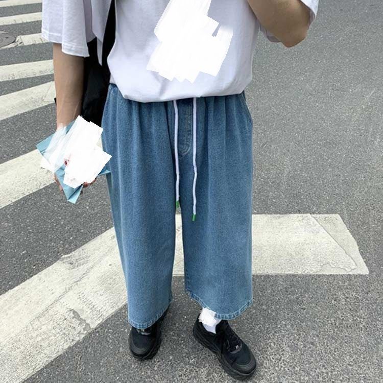 ワイドパンツ 無地 ワイド 韓国 ゆったり 通学 ストリート 薄手 ポケット付き おしゃれ 通勤 メンズ カジュアル 大きいサイズ デニムパンツ 7分丈 レディース シンプル 【送料無料】デニム ファッション