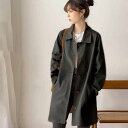 トレンチコート 秋服 ロング丈 40代 春秋 秋コート スプリングコート フォマール コート ボタンダウン 5 アウター きれいめ ゆったり 通勤 ロングコート 無地 春物 アウター レディース おしゃれ ジャケット トレンチ 裏地付き 折襟 カジュアル(4)