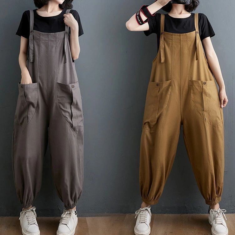 ボトムス 絞り裾 作業服 春 パンツ マタニティ 九分丈 サロペットパンツ 作業着 シンプル ゆったり チノパン レディース 楽ちん 薄手 コットン混 無地 綿混 ビッグシルエット 仕事着 9分丈 オールインワン 無地 オーバーオール サロペット ワイドパンツ 夏