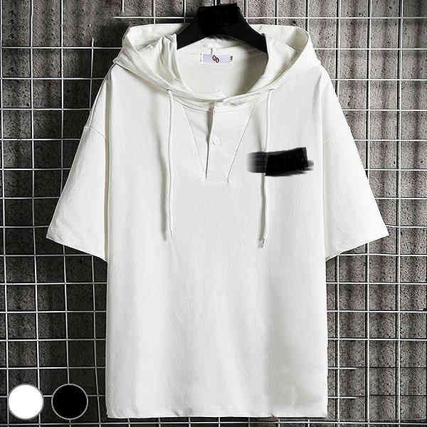 ホワイト カットソー 白 アメカジ 黒 ブラック メンズ ロゴT カットソー 大きいサイズ おしゃれ 五分袖 Tシャツ 七分袖 夏 ラグラン 半袖 パーカー vネック