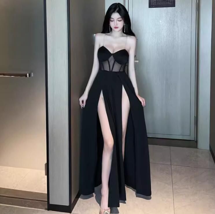 透かし彫りワンピース お嬢様ワンピース お洒落 着痩せ 結婚式 二次会 大人 ロングワンピース ナイトドレス 可愛い きれいめ 上品 S/M/L 韓国風 【送料無料】セクシー 素敵 レディース キャバドレス スリットワンピース オフィス OL 大人 タイトワンピース パーティードレス