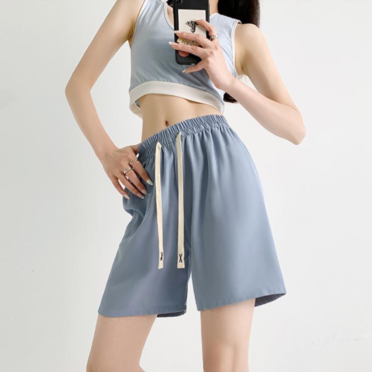 膝上 ハイウエスト 体型カバー ワイドパンツ 夏 ショートパンツ ルームウェア シンプル 着痩せ レディース ゆったり キュロット カジュアル 無地 短パン 五分丈 部屋着 送料無料ハーフパンツ ウエストゴム