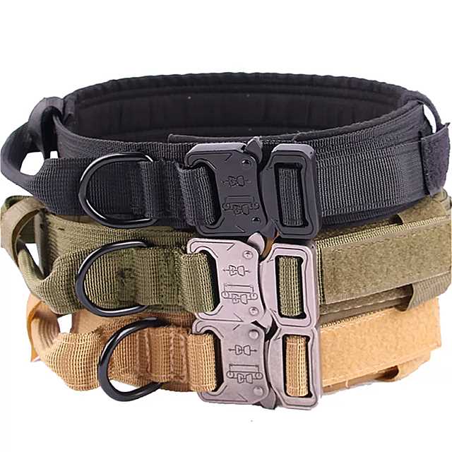 M L XL 犬 首輪 軍 用 屋外 トレーニング 製品 戦術的なバックル 中型 大型 犬 用 調整可能な ナイロン アクセサリー