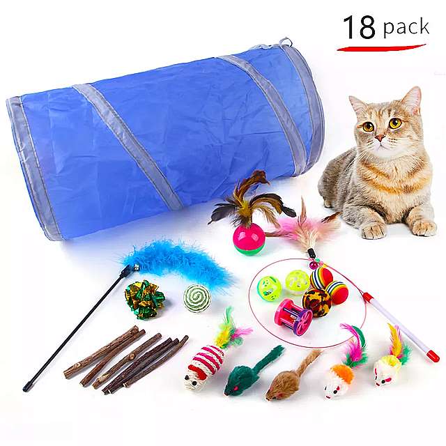 インタラクティブ な 猫 おもちゃ New18 pieceセット ベル 付き 面白い鳥 子猫 遊び ため 音 付き 電子機器