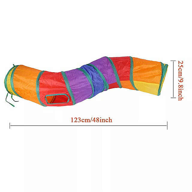 Pet Goods - S字猫トンネル 虹色 おかしいの おもちゃ折りたたみ 猫のおもちゃ インタラクティ ブ猫 ウサギ 動物 トンネルチャット ペット製品