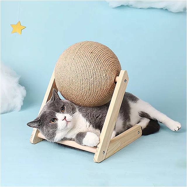 S M L子猫用 ロープボール スクラッチボール 猫の おもちゃ 引っかき傷 耐摩耗性 ペット用 家具 消耗品