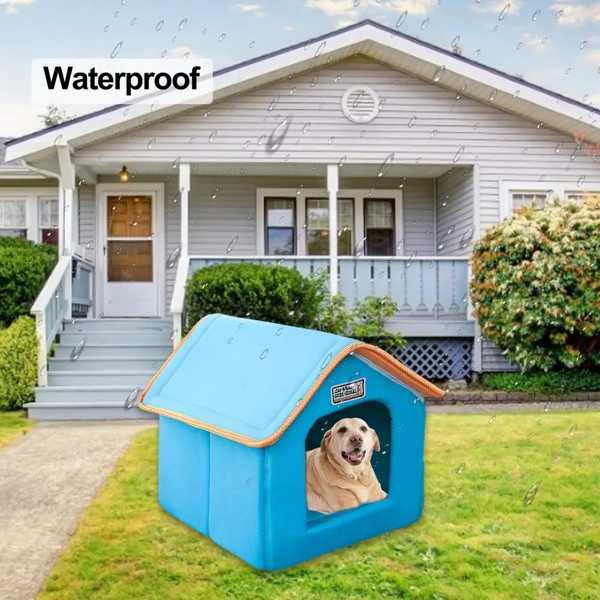 ペットハウス 屋外 防風 防水 折りたたみ式 犬 猫 シェルター ソファマット 犬小屋 取り外し可能 屋外カバー