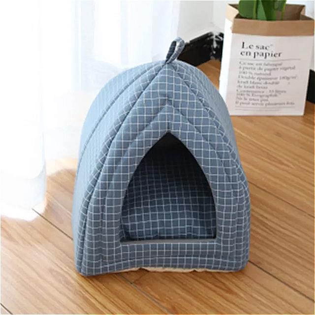 暖かい 冬 の 猫 の ベッド 犬 のための長くて 柔らかい 豪華な ベッド 密閉型の 洞窟 バスケット 居心地 の良い ペット テント クッション ソファ マット