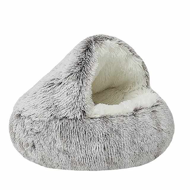 ペット 用の柔らかい ぬいぐるみ ベッド 冬用の丸い ぬいぐるみ 暖かい 長い 猫 用 2 in 1 ソファ 用