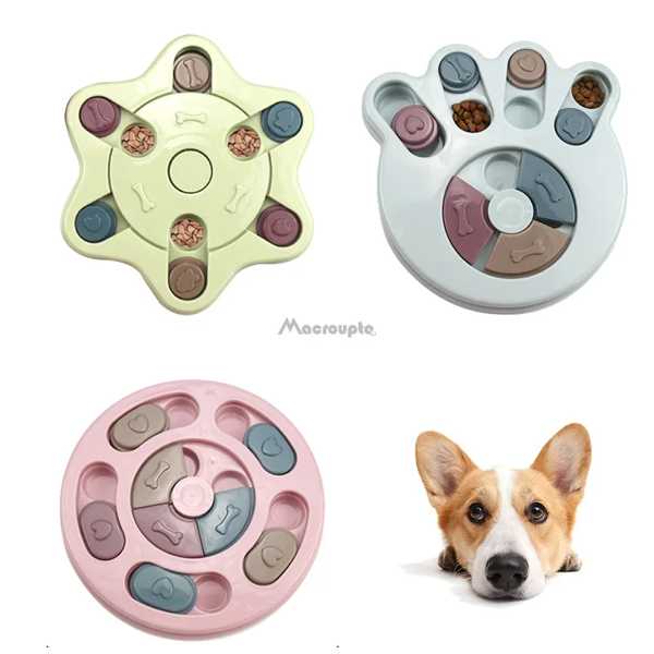 ペット用おもちゃインタラクティブスローフィーダーフードディスペンサー滑り止めボウル犬 圧力を軽減犬 トレーニング用品2024新品