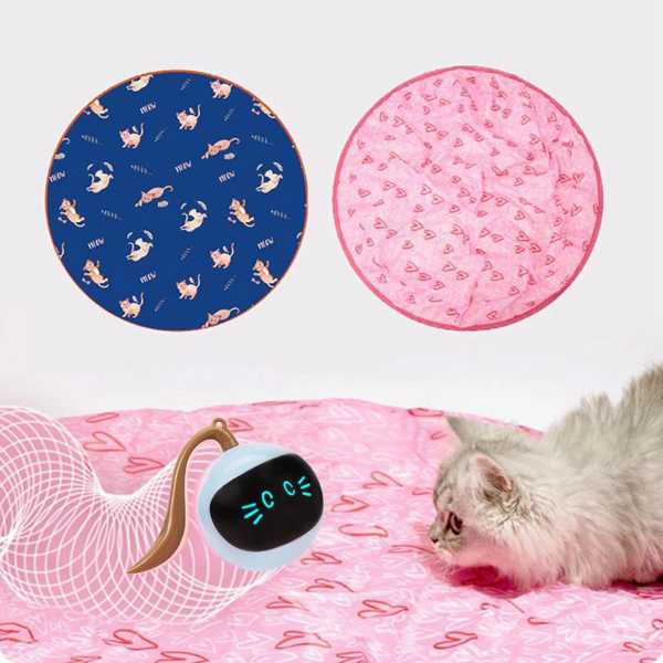 Pet Goods - 回転するカラフル インタラクティブ 猫 おもちゃ 自動子猫 ボール 屋内猫 おもちゃ チェイスゲーム