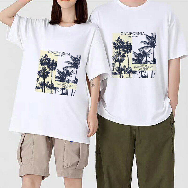 黒 ブラック 白 ホワイト S~7XL 綿 半袖 レディース 春 夏 プリント メンズ ファッション シンプル 中..