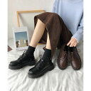 厚底ローファー 夏 美脚くつ 春 レースアップ