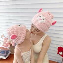 親子ドライヘアキャップ超強吸水速乾タオル厚くしても毛が落ちないシャワーキャップサンゴ絨毯かわいい家庭用ドライヘア帽子(4)