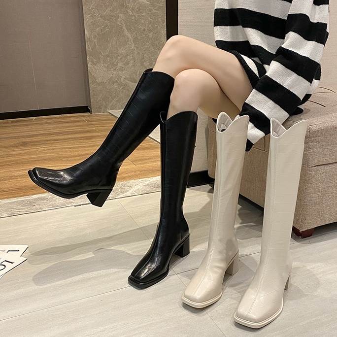 上品 ロングブーツ 個性的 22 きれいめ ブーツ 2色 エレガント シューズ 24 シック 送料無料 モード ガーリー プレゼント 靴 クール 24.5 こなれ感 23 レディース 無地 主役 存在感 6.5ヒール 黒 白 22.5 大人可愛い 23.5