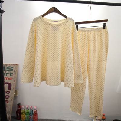 部屋着 送料無料 柄 体型カバー 秋 ドット パジャマ 春 ス シンプル おしゃれ ナチュラル ラフ 上品 ラウンドネック レディース 夏 カジュアル 個性的 M 上下セット 長袖 きれいめ ベージュ XL パンツ ルームウェア 紺 L 薄手