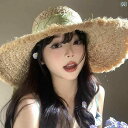韓国 女性 帽子 秋冬 女性用 帽子 ラフィア フレンチ おしゃれ 夏大きい 帽子 春夏 織 日焼け防止 海辺 かわいい 休暇 ビーチ つば レディース リボン