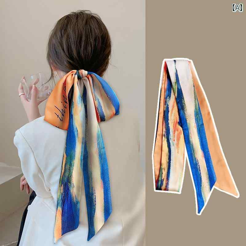 韓国 ファッション おしゃれ 春夏 ネクタイ リボン ストール レディース スカーフ ショール かわいい ..