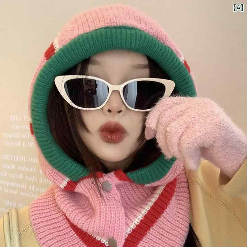 ピンク バラクラバ 冬 帽子 おしゃれ レディース 秋 かわいい 冬 ビーニー 春夏 秋 女性 レディース プルオーバー 韓国 韓国 ニット 統合