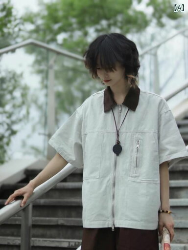 ファッション 韓国 春夏 服 モテ レトロ シャツ かっこいい 半袖 ジッパー シャツ レディース シンプル オシャレ 男性用 紳士服 大人 メンズ デトロイト メンズ 秋冬 ファッション 韓国 春夏 服 モテ レトロ シャツ かっこいい 半袖 ジッパー シャツ レディース シンプル オシャレ 男性用 紳士服 大人 メンズ デトロイト メンズ 秋冬