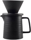 おしゃれ コーヒーポット 陶器製 コーヒー用品 商業用 コーヒーセット プレゼント 使いやすい コーヒードリップ器具 コーヒーサーバー フィルターカップ付き (ブラック500) 家庭用(3)