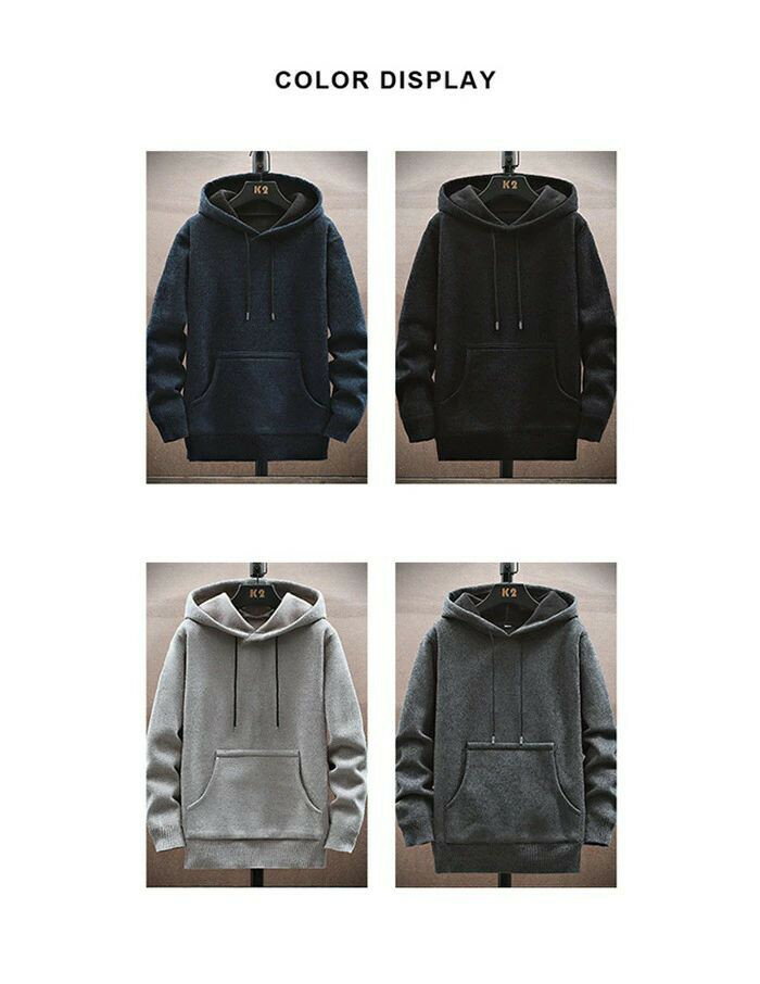 秋 厚手 長袖 ニットセーター 冬 ルームウェア メンズ 防寒 プルオーバーパーカー カジュアル 普段着 ニット ニットパーカー かっこいい 無地 秋物 ス 裏起毛 セーター