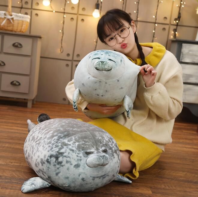 送料無料 ぬいぐるみ 全2カラーアザラシ ゴマフアザラシ あざらし 抱き枕 クッション 水族館 本物 インテリア 子供 おもちゃ 動物 おもしろ 可愛い かわい...