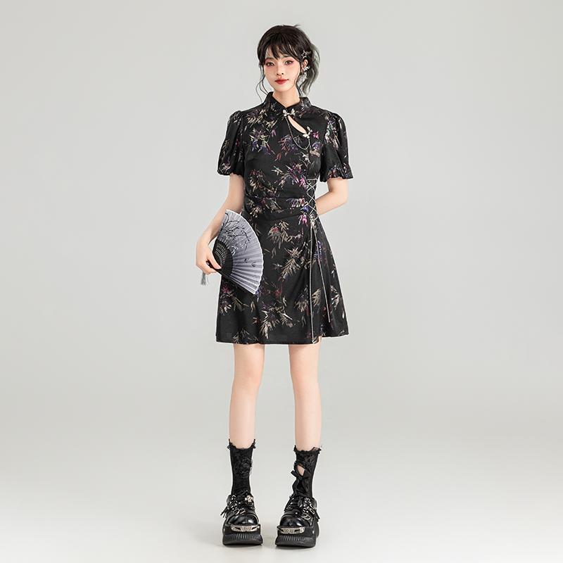 ワンピース ドレス チャイナドレス ホリデー サテン 夏 ロマンティック キュート ガーリー エキゾチック レディース