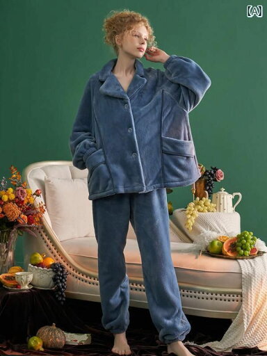 Chenxiの 冬 スーツ 暖かい エレガント 優しくて かわいい ホーム 服 レディース 厚手 パジャマ Chenxiの 冬 スーツ 暖かい エレガント 優しくて かわいい ホーム 服 レディース 厚手 パジャマ