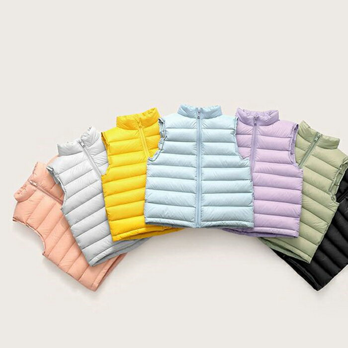ノースリーブ 女の子 シンプル ダウン カジュアル 子ども 子供 ジュニア 防寒 カワイイ 冬 通学 軽量 ..