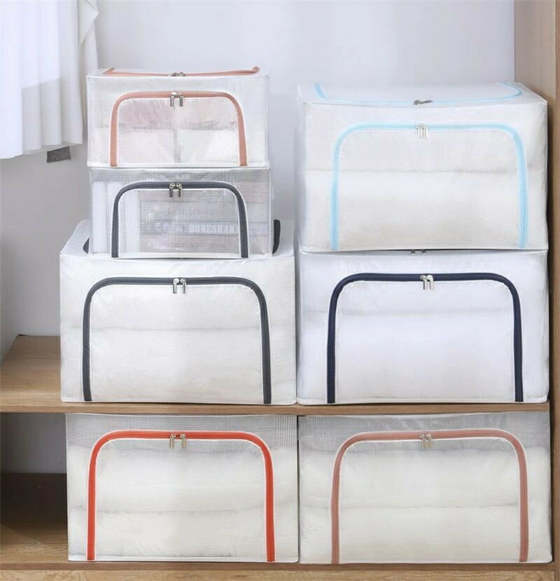収納ボックス 布団 110L 88L 大容量 強い耐荷重 防塵 防カビ 衣類分類収納 頑丈 整理整頓 衣替え 撥水加工 可視化 窓付 収納BOX 省スペース 積み重ね 折り畳み可能 窓付 透明 収納ケース 布団 衣類 折りたたみ 収納ボックス