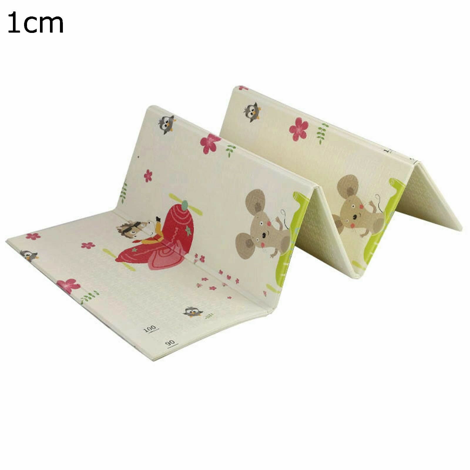 インテリア かわいい 総柄 子供ゲームパッド 軽量 XPE素材 滑り止め 防音 厚手 ケガ防止 リビング 子供部屋 床キズ防止 持ち運び 折り畳み 遊べる 知育 総柄 両面使用可 プレイマット ベビーマット