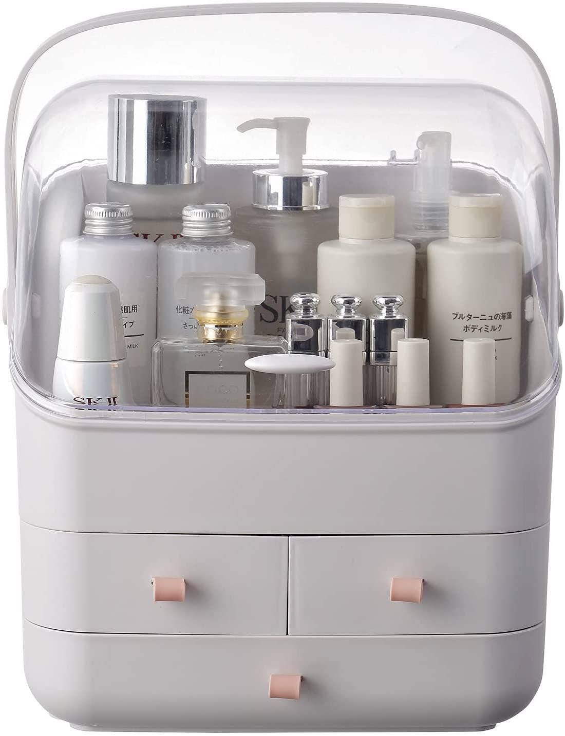 化粧品収納ボックスクボックスメ収納ト人気者でシンプル式量防水出し付き所収納品収納収納クセサリー収納品入れイト