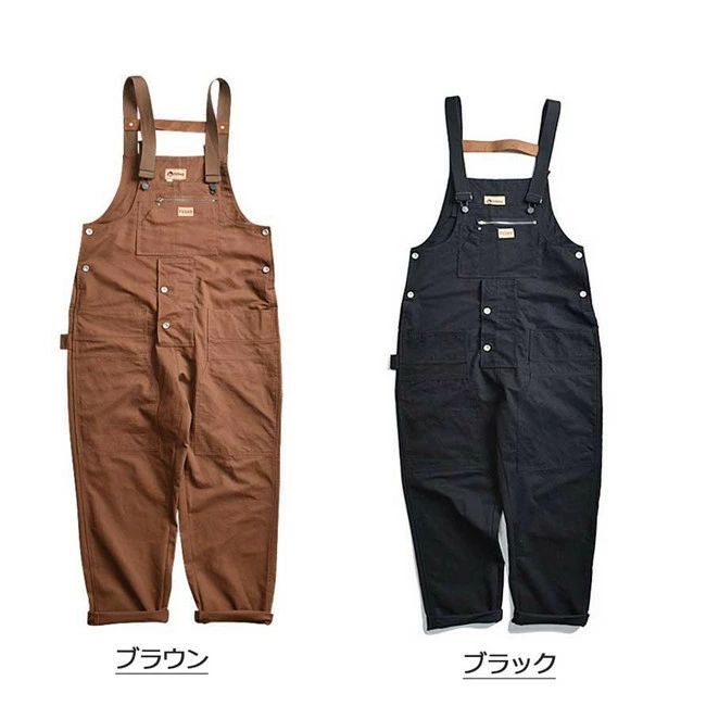 大きいサイズ ブラウン メンズ 作業服 ワークカーゴパンツ オーバーオール サロペット 作業着 ブラック ロングパンツ つなぎ カーキ 無地 オールインワン 着痩 メンズ オーバーオール