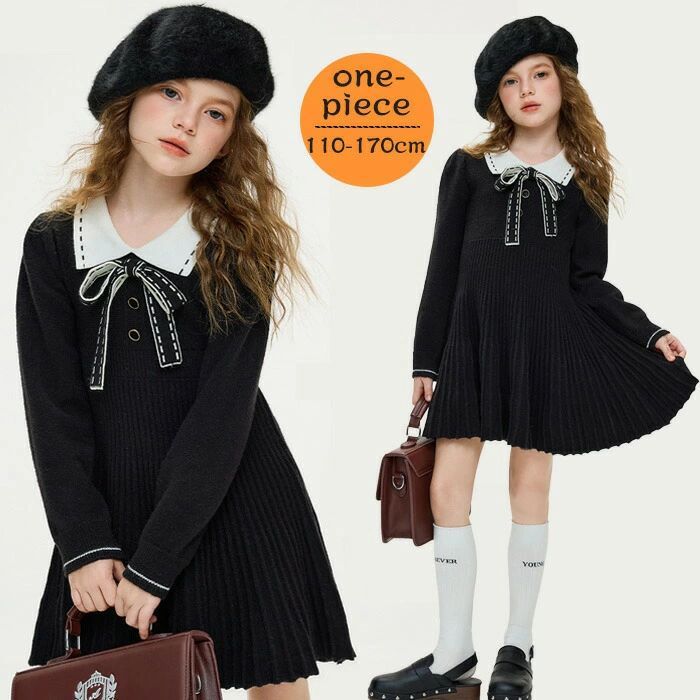 「送料無料」子供服 誕生日 ドレス 結婚式入園式 可愛い 春 ニットワンピース 子供服 普段着 子ども服 ..